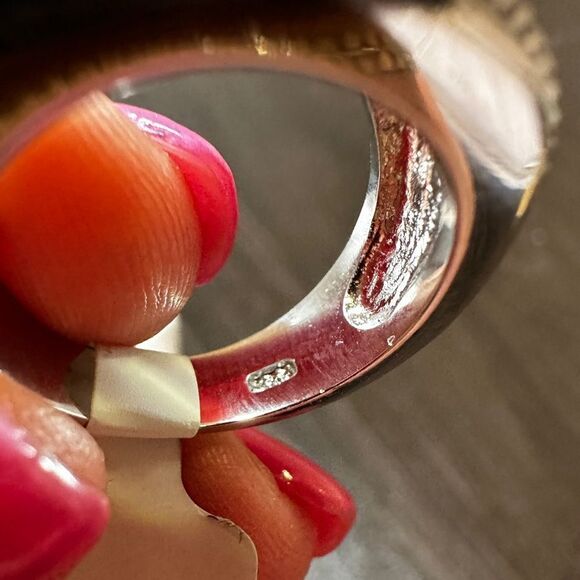 Round cut, faceted citrine solitaire ring in solid sterling silver! - Picture 6 of 12